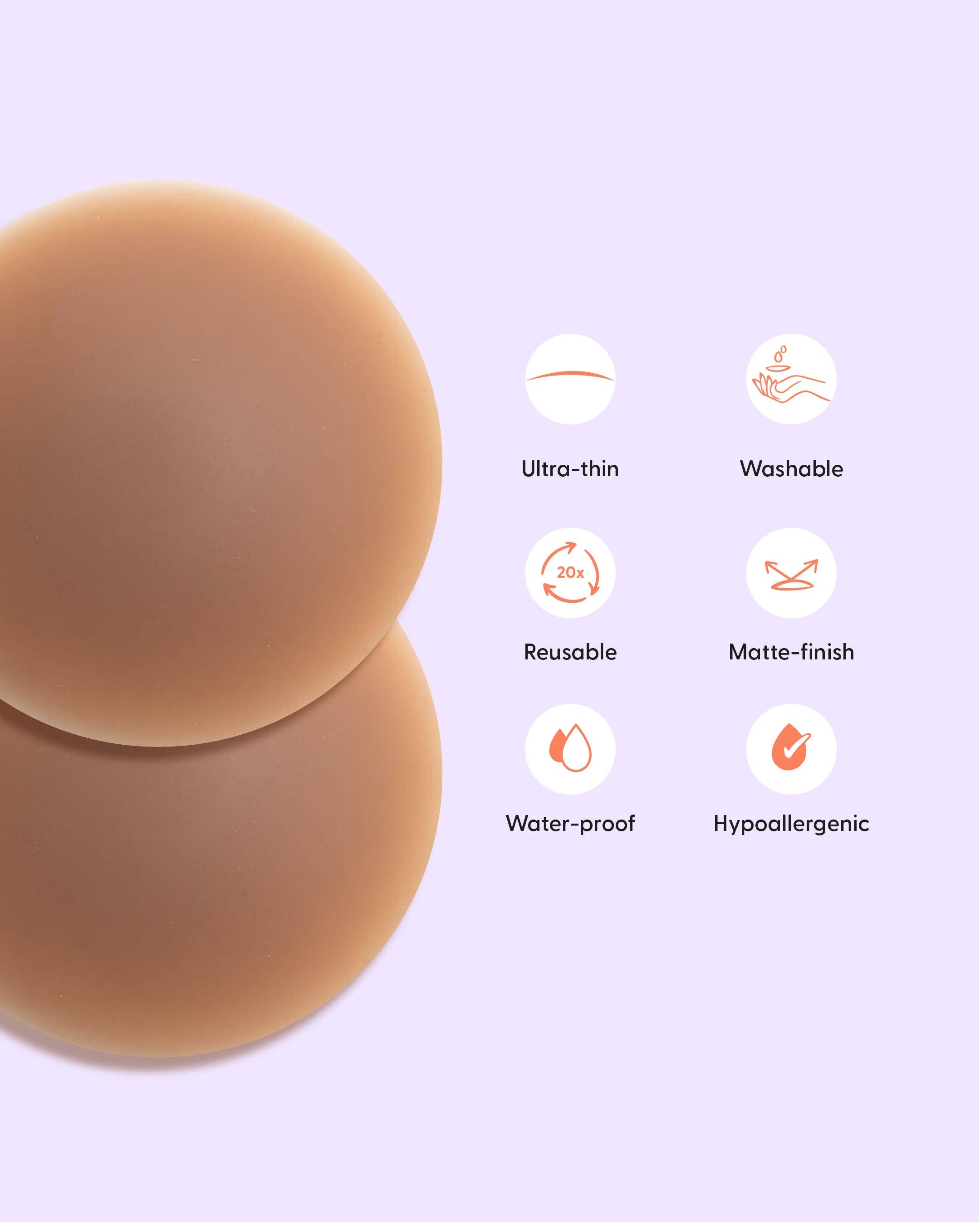 Nipskin Stickwear – Engroshandel Brystvortepads - Dame – Genanvendelige silikone brystvorteovertræk - Nipskin30