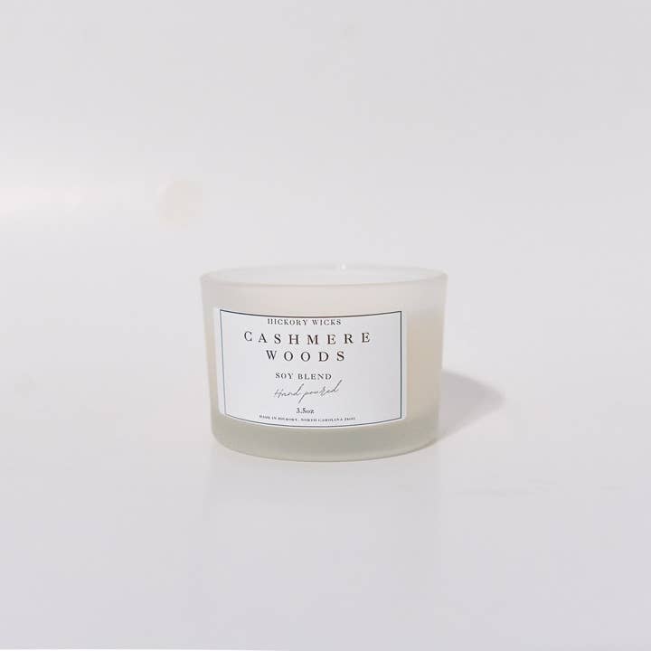 Cashmere Woods Mini Candle for wholesale by Hickory Wicks