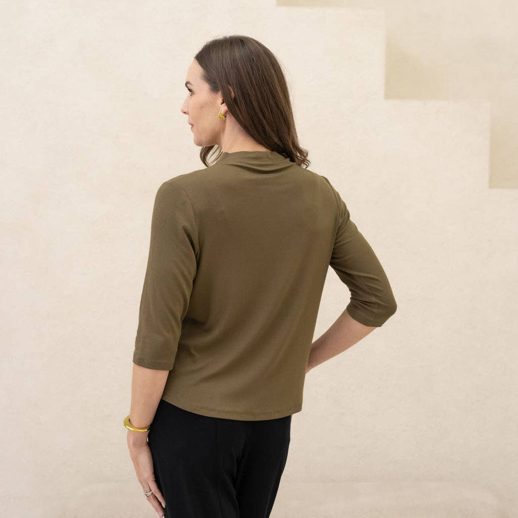 Encircled - Wholesale Knit Top - Women's - The Going Places Bracelet Sleeve Mock Neck12