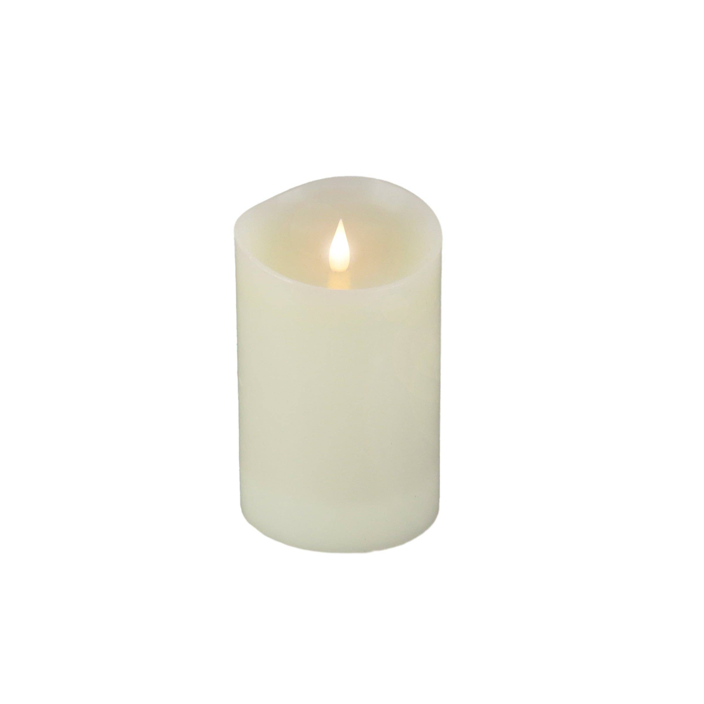 National Tree Company - Wholesale Flameless Candle - 4 in. by 6 in. HGTV Home Collection Flameless Heritage Pillar Candle, Ivory