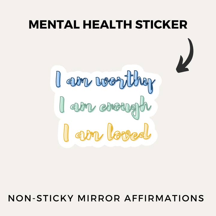 Affirmation Mirror Static Cling Stickers for wholesale by Kateable