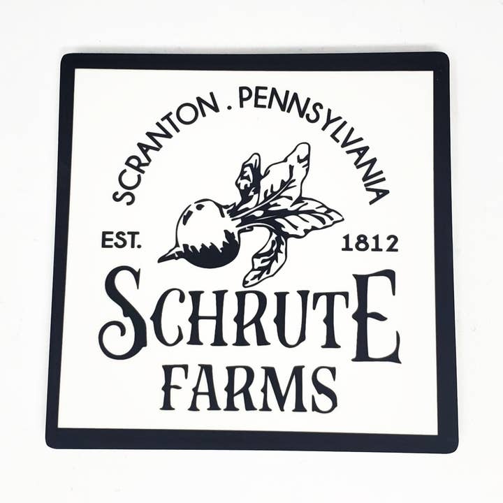 Sandstone "Thirsty Stone" Coaster - The Office Schrute Farms for wholesale by Candlelit Desserts