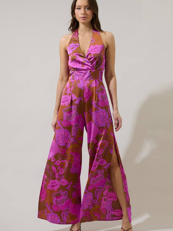 Lorian Floral Magic Moment Halter Jumpsuit for wholesale by Sugarlips