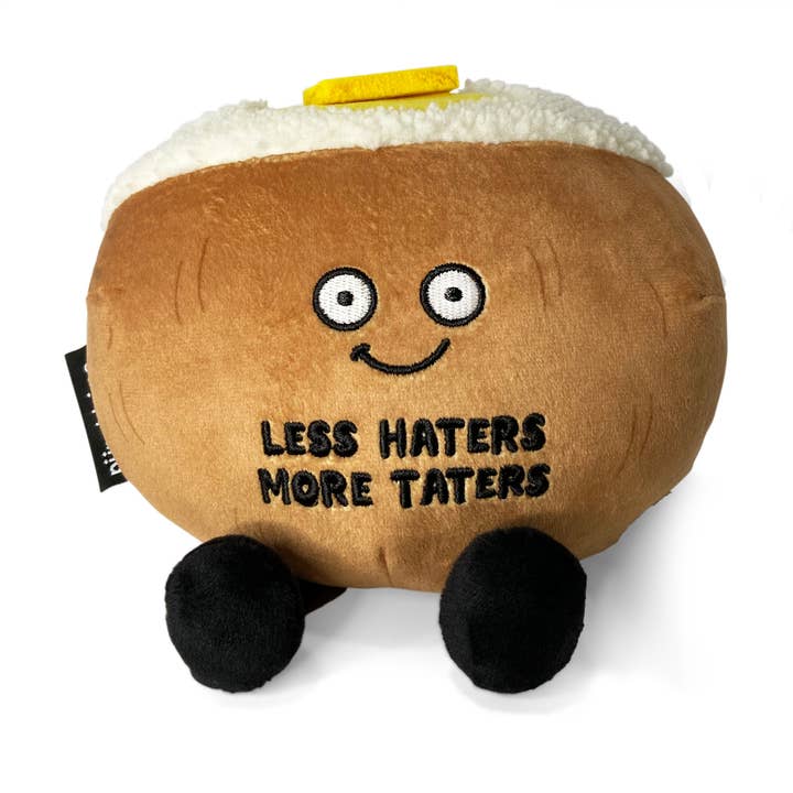 "Less Haters, More Taters" Plushies Baked Potato for wholesale by Punchkins