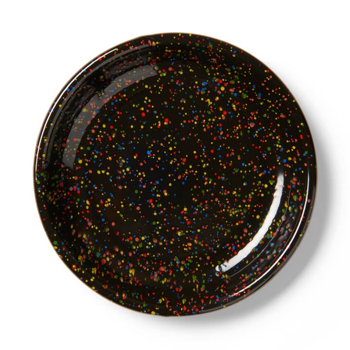 Rainbow Falls Enamelware Coupe Salad Plate for wholesale by Crow Canyon Home