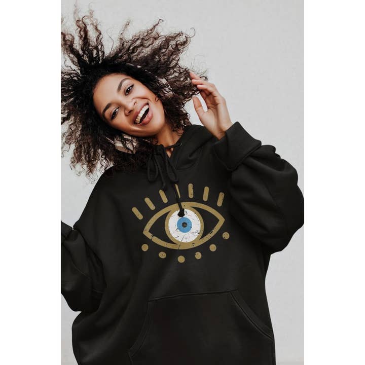 FELPA CON CAPPUCCIO CON GRAFICA A OCCHI per la vendita all'ingrosso da parte di Polar bee