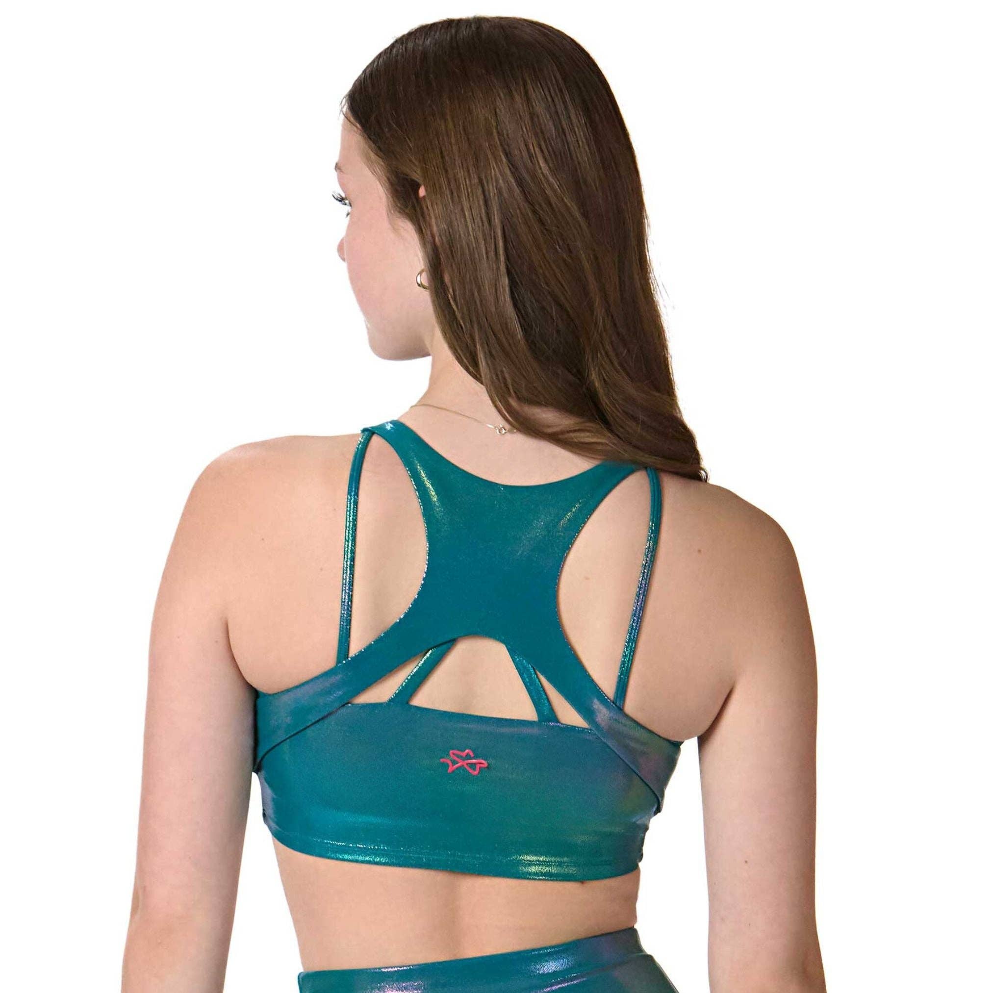 Dragonwing - Wholesale Athletic Top - Kids - Ignite V-Neck Crop Top - Emerald1