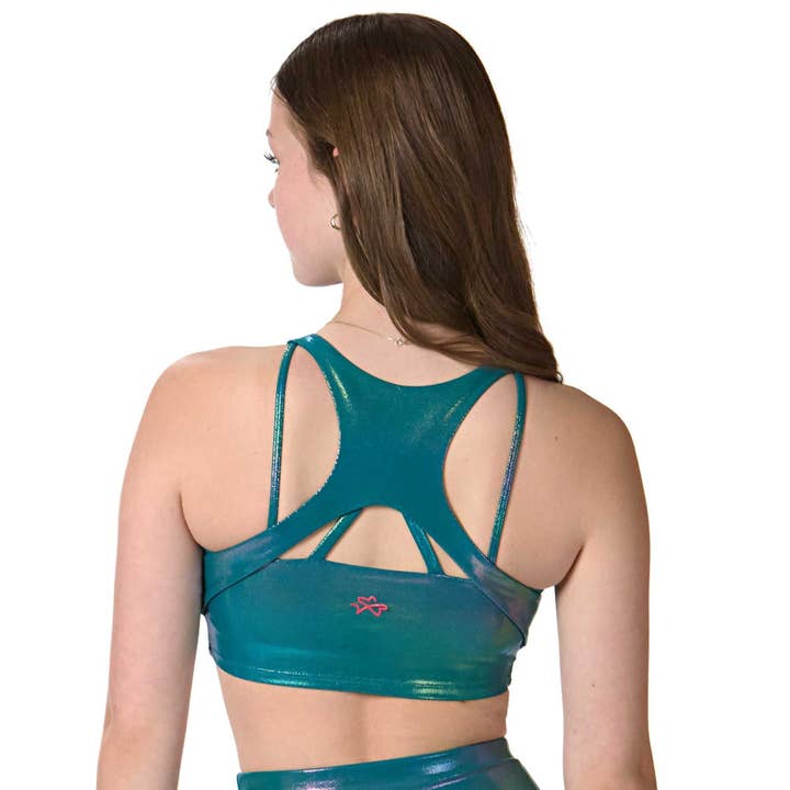 Dragonwing - Wholesale Athletic Top - Kids - Ignite V-Neck Crop Top - Emerald1