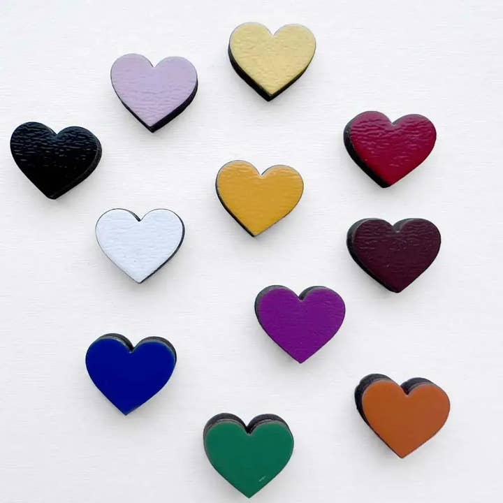 Heart Wood Stud Earrings for wholesale by Gold Dust Collective