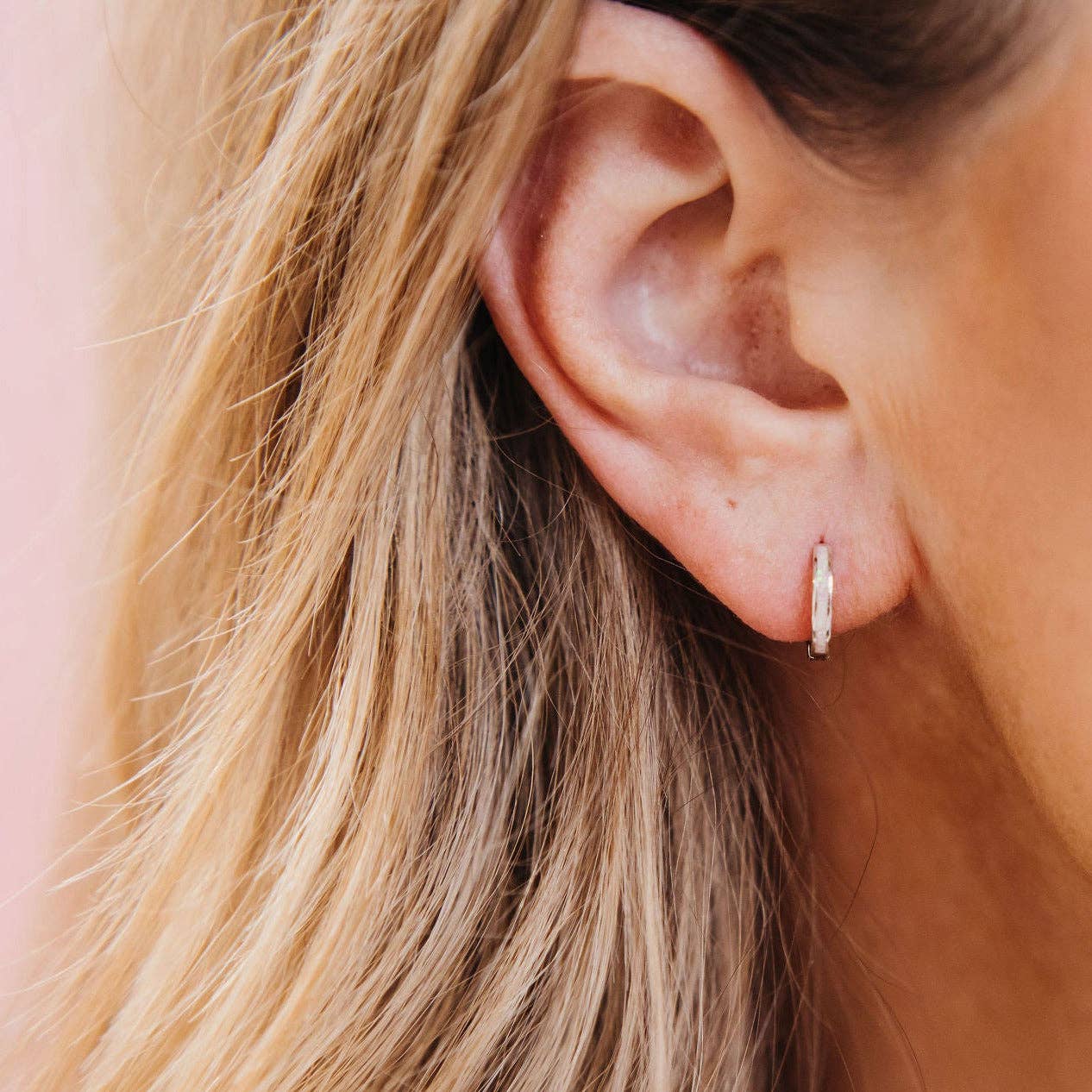 Chloe + Lois - Wholesale Huggie Earrings - Pink Opal Huggie Hoops7