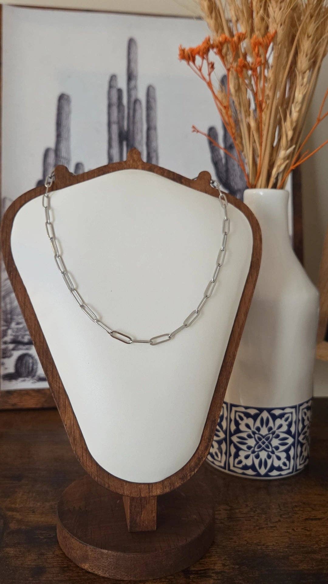 The peachy cactus boutique – Großhandel Gliederhalskette – Einfaches Kettenhalsband mit Büroklammer1