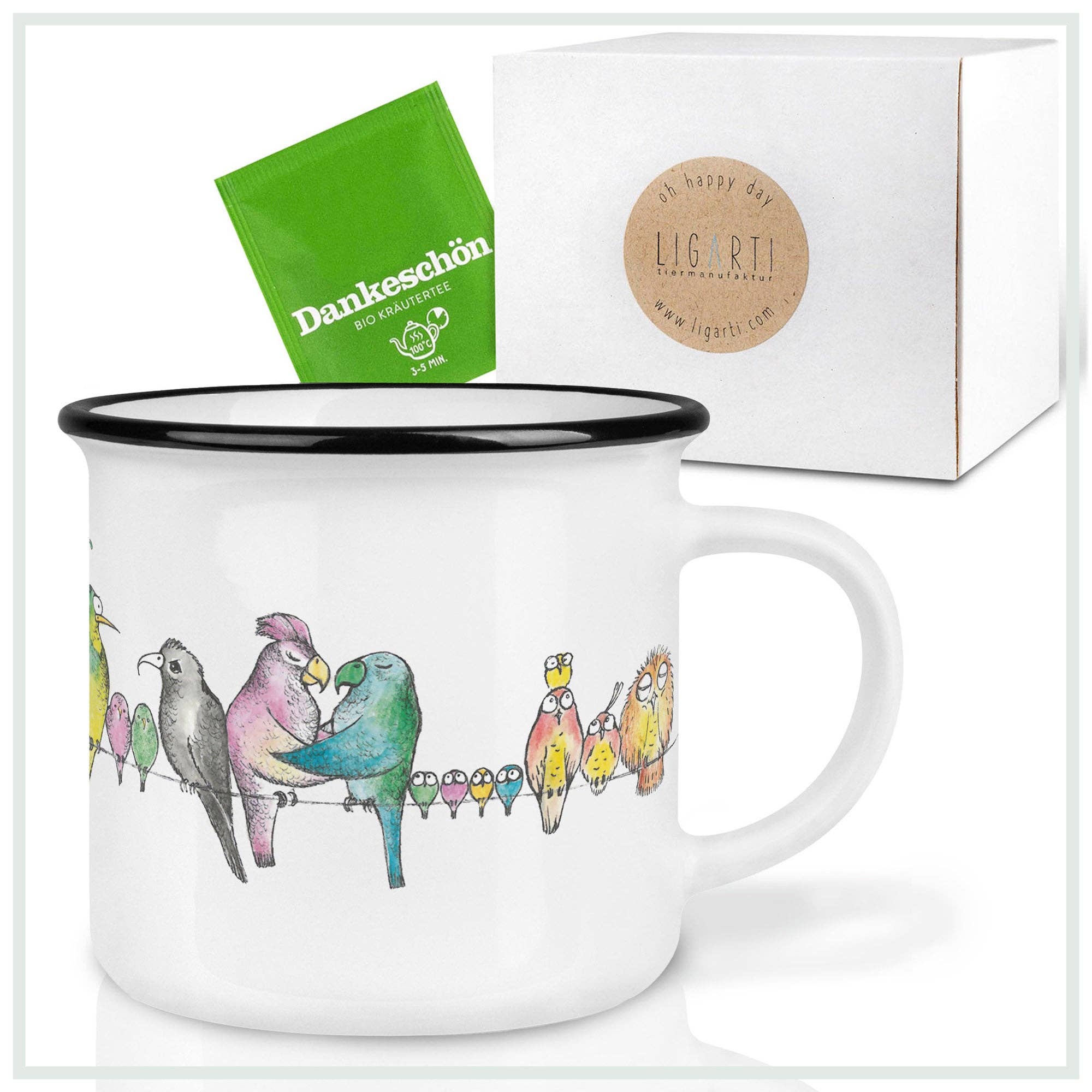 LIGARTI - Venta al por mayor Taza - Taza de cerámica con desfile de pájaros2