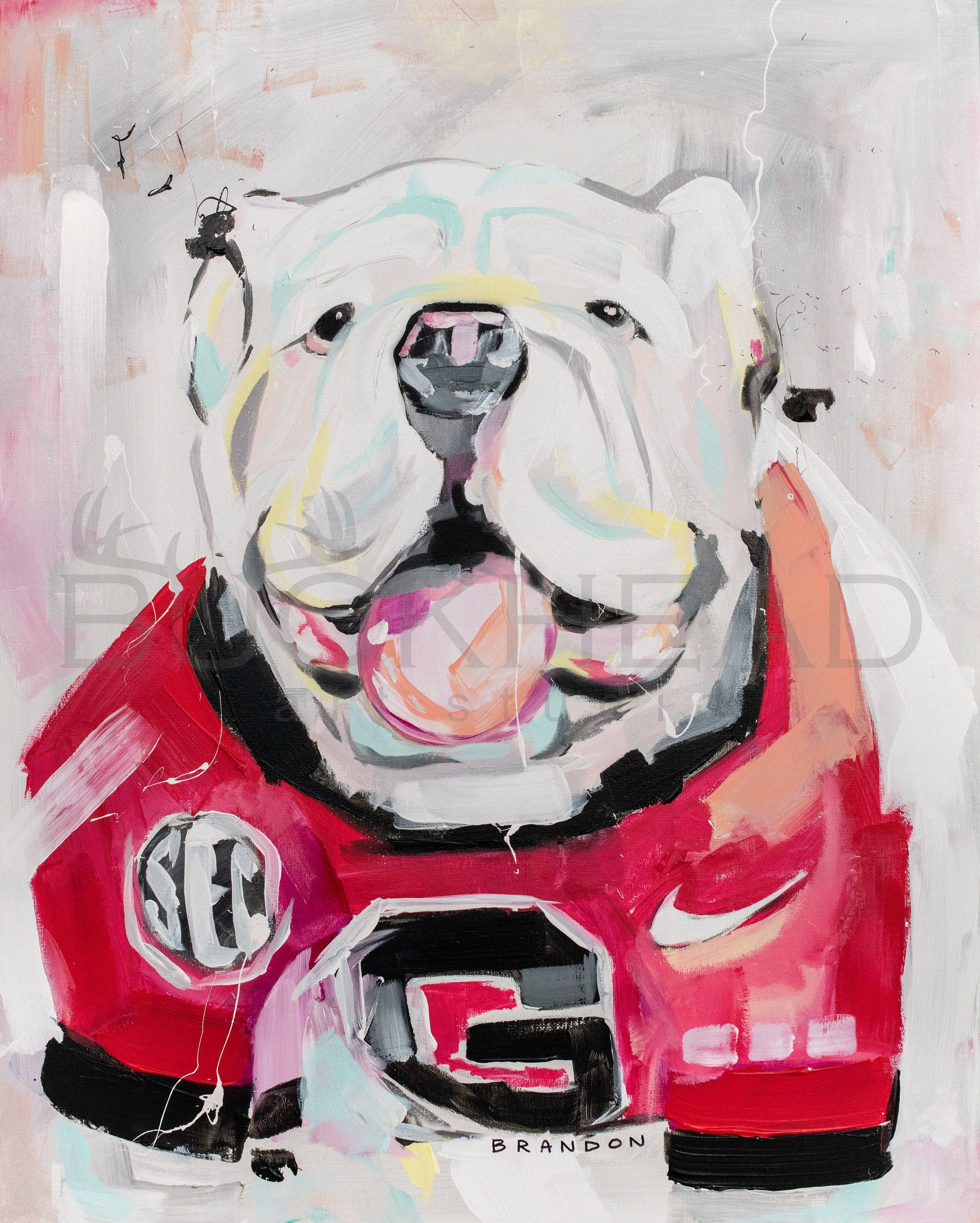 Brandon Art Co - Wholesale Art Print - UGA University of Georgia Mascot Painting Print - C0071