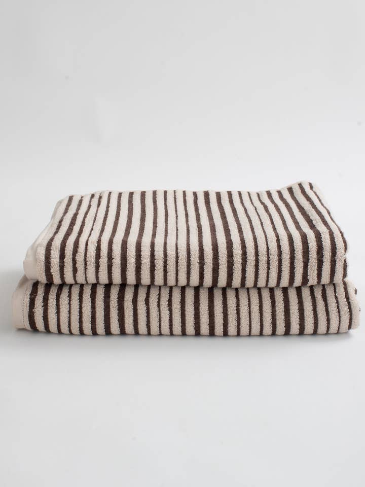 Hand Towel - Salento Stripe Affogato for wholesale by Fridah Worldwide
