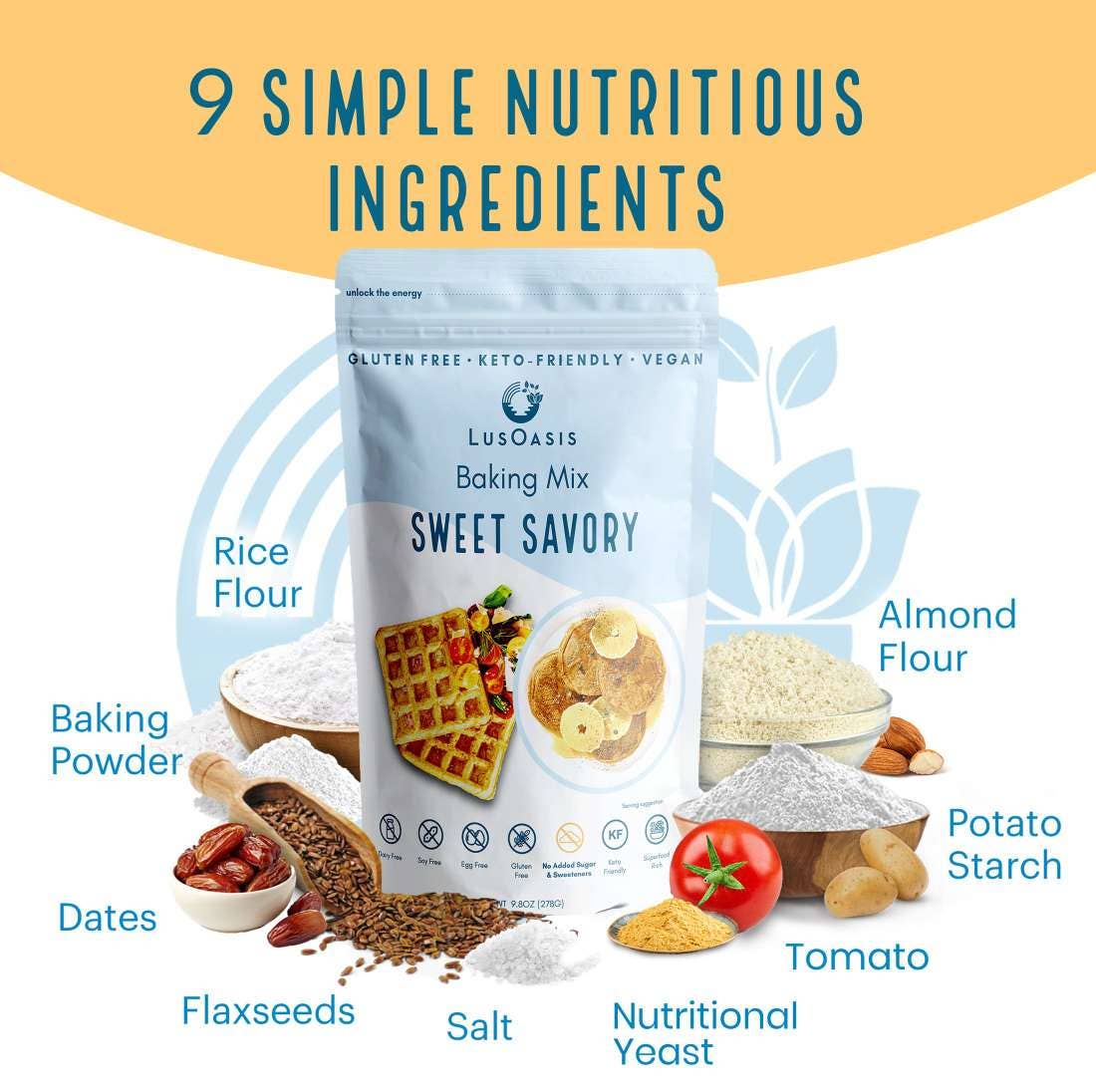 LusOasis - Wholesale Bread Mix - Sweet Savory Vegan, Gluten-Free, Keto Friendly Baking Mix6