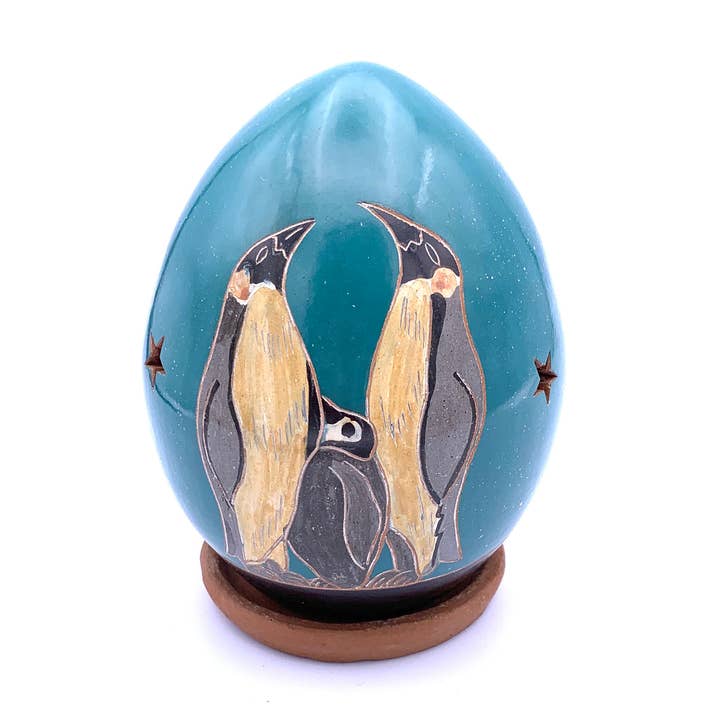 Emperor Penguin Family Luminary for wholesale by Women of the Cloud Forest