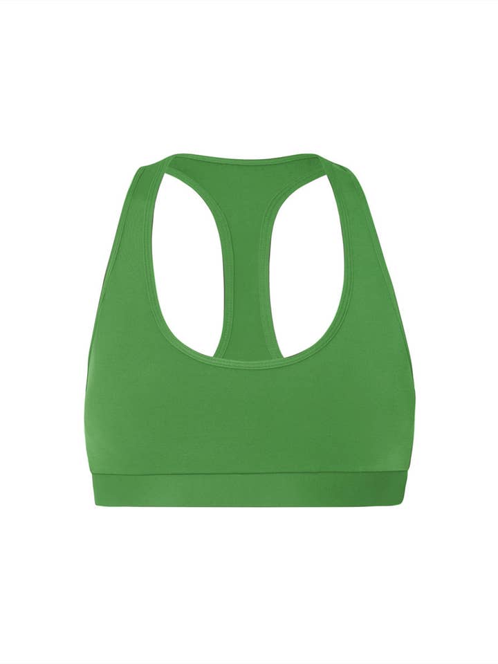Hera Racer Back Sports Bra - Grass for wholesale by AMARIS - Sustainable Womens Resortwear
