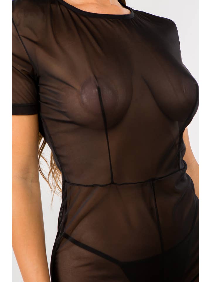 Just Sexy - Wholesale Lingerie Set - Women's - Mesh Romper with Panty Set COS0433