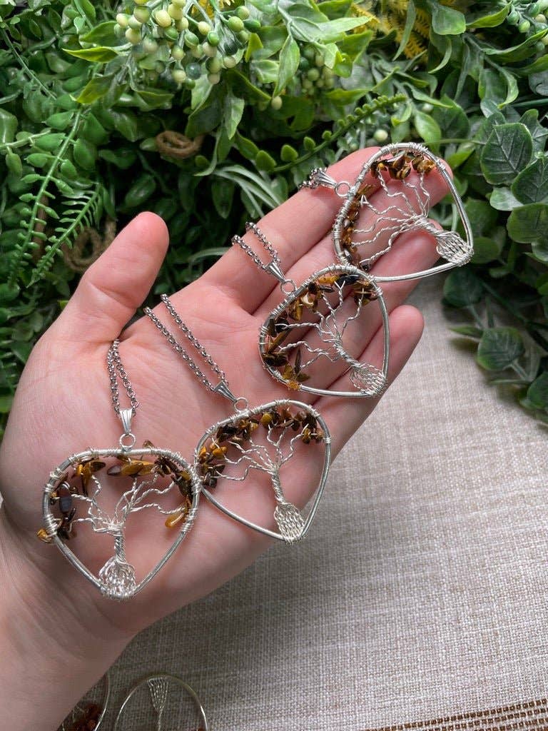 Copper Ashes - Wholesale Pendant/Charm Necklace - Tigers Eye Heart Tree of Life Necklace2