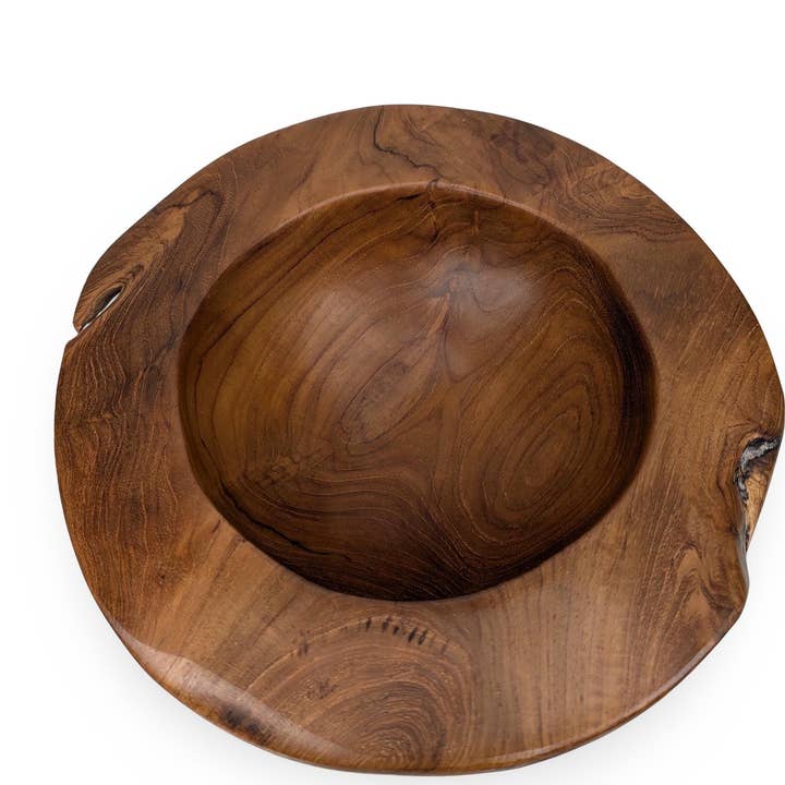 Cuenco de TECA de BORDE VIVO, Cuenco de Forma Natural, Cuenco Centro de Mesa de Madera, Cuenco Primitivo para venta al por mayor de baligood