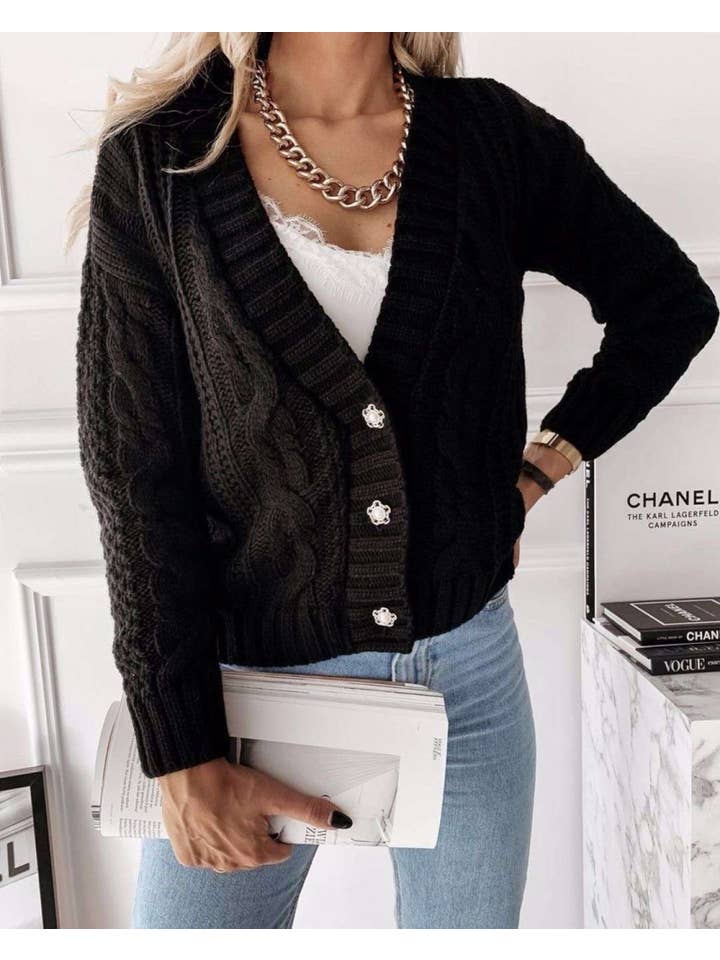ESTEE BROWN - Wholesale Cardigan - Women's - Twisted short vest - 8766