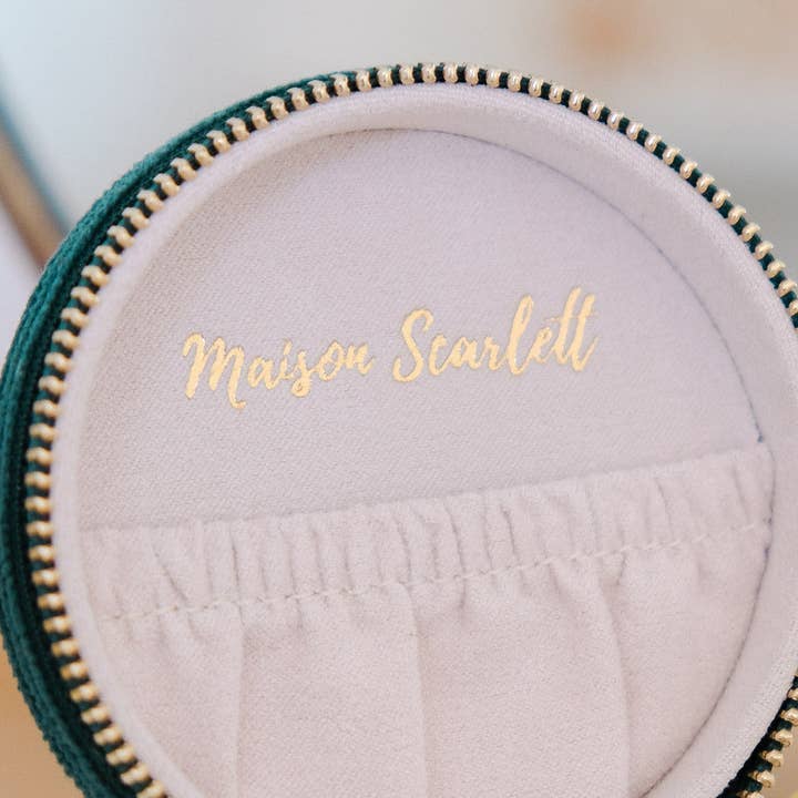 Maison Scarlett - Vente Boîte/rangement à bijoux - Boîte à bijoux de voyage Yvonne en velours côtelé