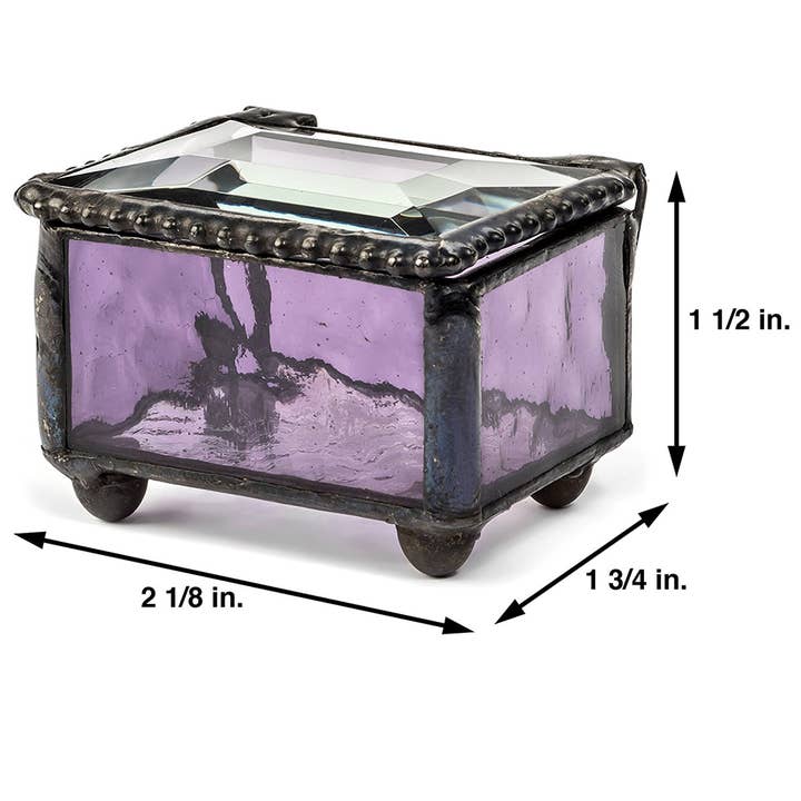 J Devlin Glass Art & Bert Anderson Collection - Wholesale Jewelry Box/Organizer - Small Stained Glass Ring Box J Devlin Box 325 Series