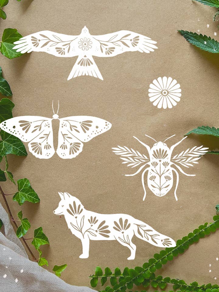 'Waldrandgeflüster' klistermærkesæt for engroshandel hos art.from.ilkas.heart