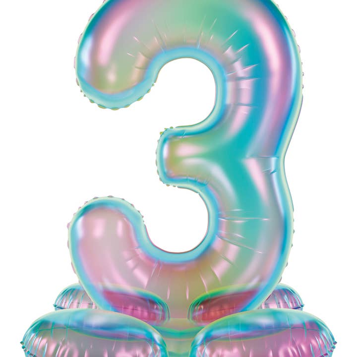 Ballon en aluminium debout - Irisé - Numéro 3 - 72 cm pour la vente par Folat BV