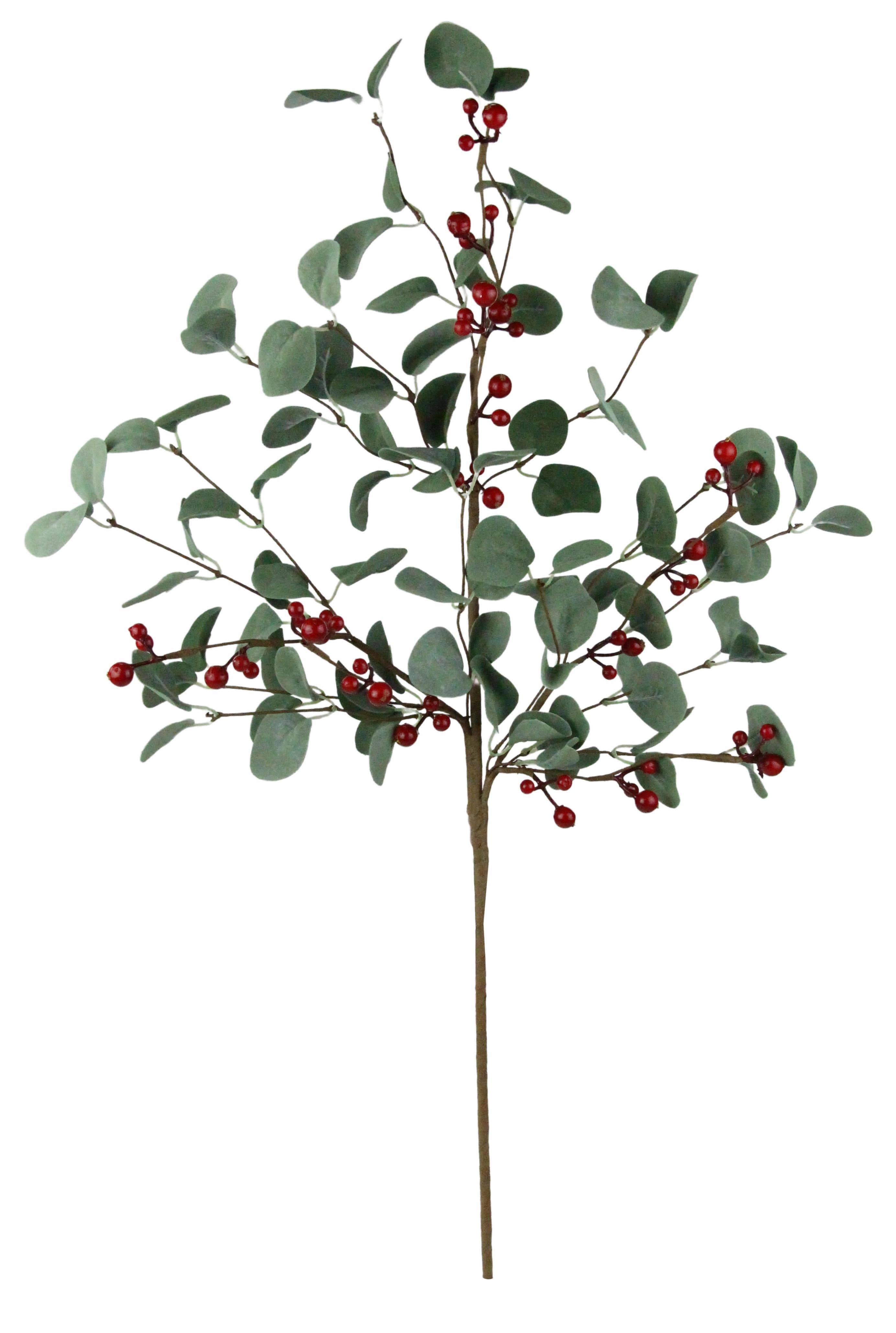 DecoExchange – wholesale Artificial plant – 28"L Eucalyptus/Berry Spray Tt Green/Red XX91910