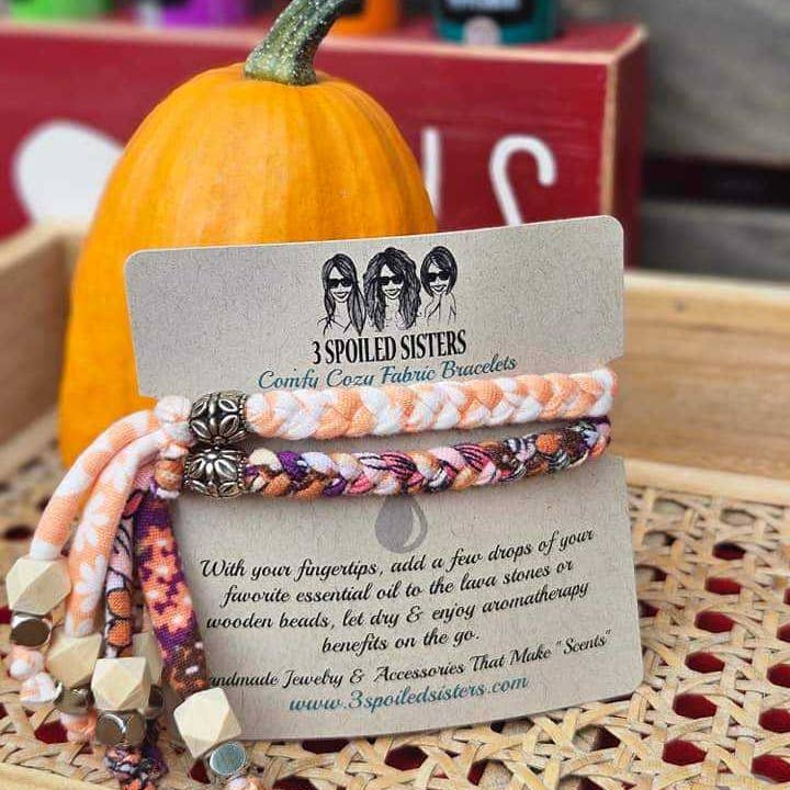 3 Spoiled Sisters - Wholesale Aromatherapy Bracelet - Aromatherapy fabric Bracelet sets (variety pack of 10)