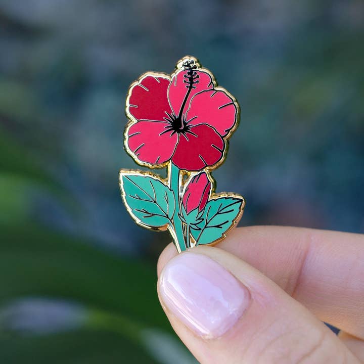 Botanical Bright – Großhandel Anstecker/Button – Hibiskus-Emaille-Pin