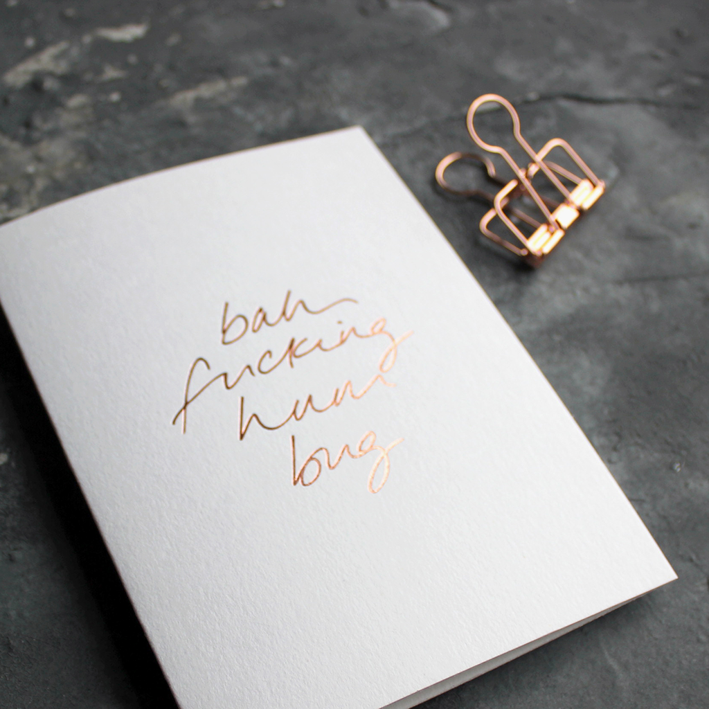 Text From A Friend - Vente Cartes de Noël - Bah Fucking Humbug - Carte déjoué à la main2