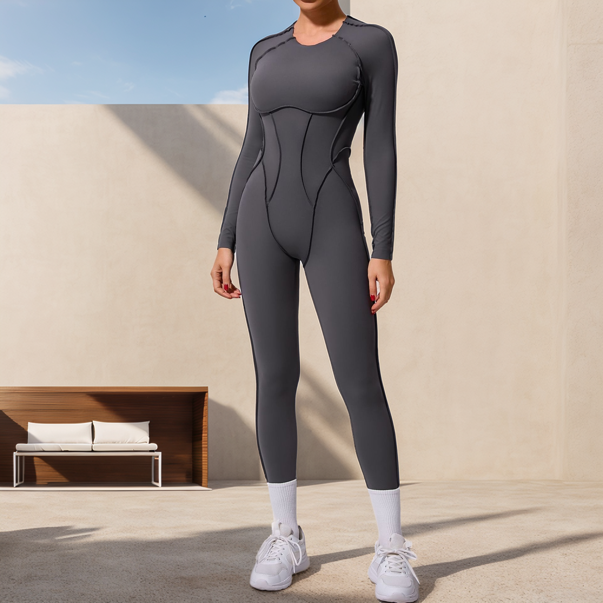 Crave by FW – wholesale Jumpsuit - Dam – Långärmade rygglösa yogadräkter6