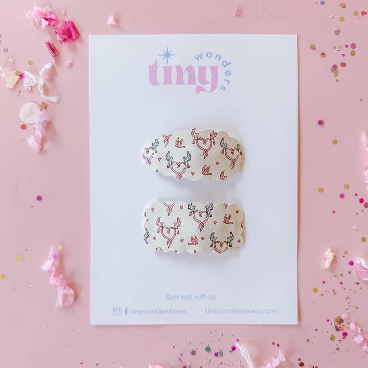 Lovey Dovey, snap clip for wholesale by Tiny Wonders Bows