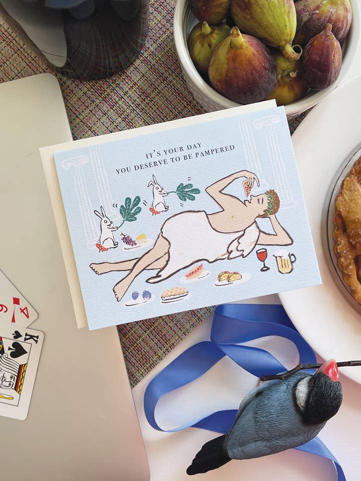 You Deserve to be Pampered Folded Note Card FNC230 for wholesale by Little Love Press