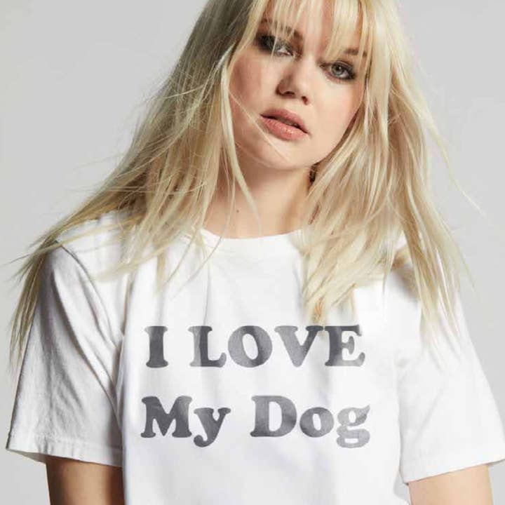 303567 - 330 I Love My Dog Cropped Graphic Tee for wholesale by Recycled Karma