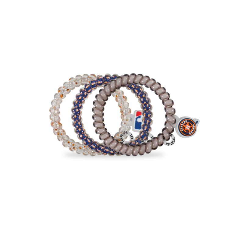 TELETIES - Wholesale Hair Tie - Spiral Hair Coils | Small | Houston Astros Hair Ties1