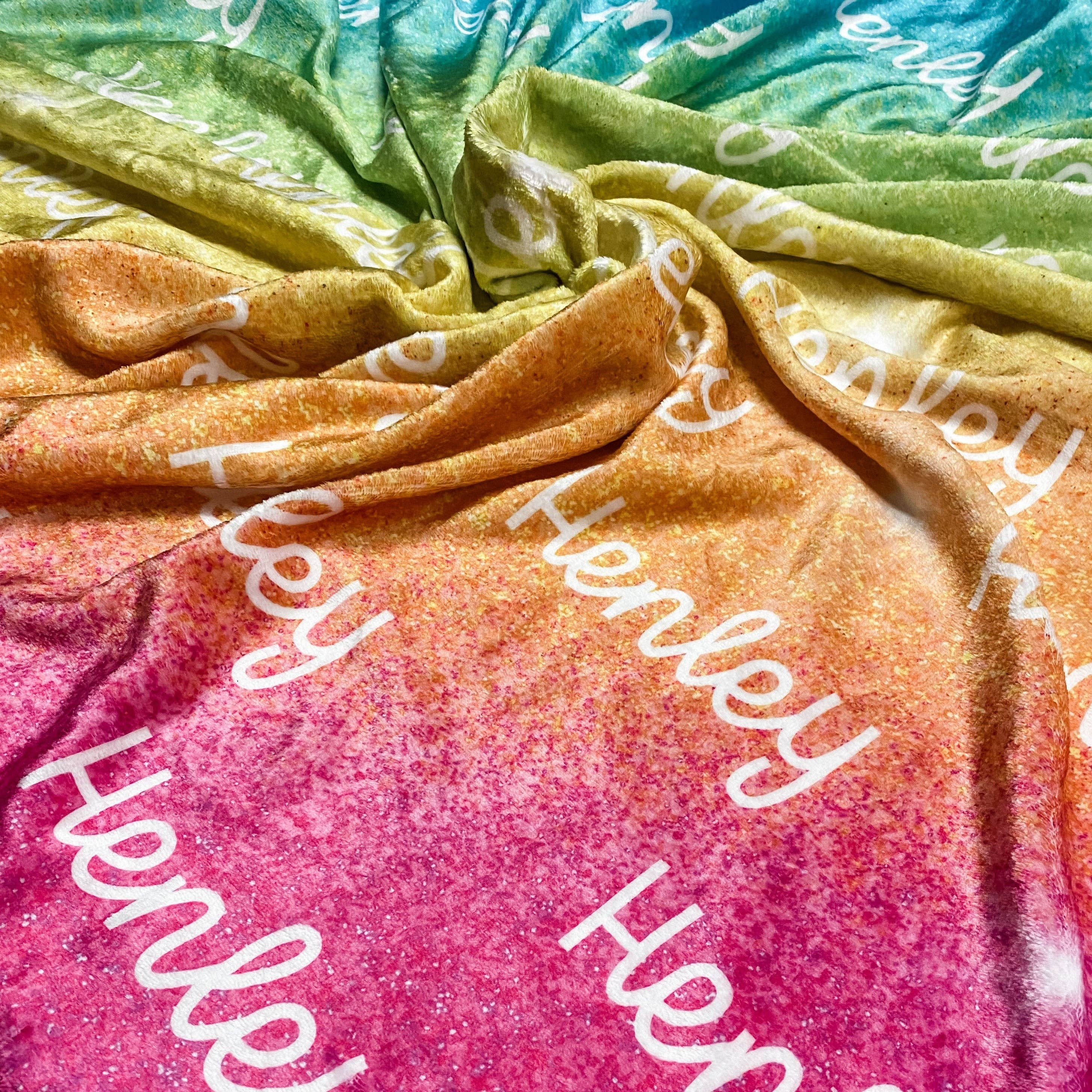 Danazyne - Wholesale Bedding Blanket - Kids & Baby - Rainbow Galaxy Personalized Repeating Name Plush Minky2