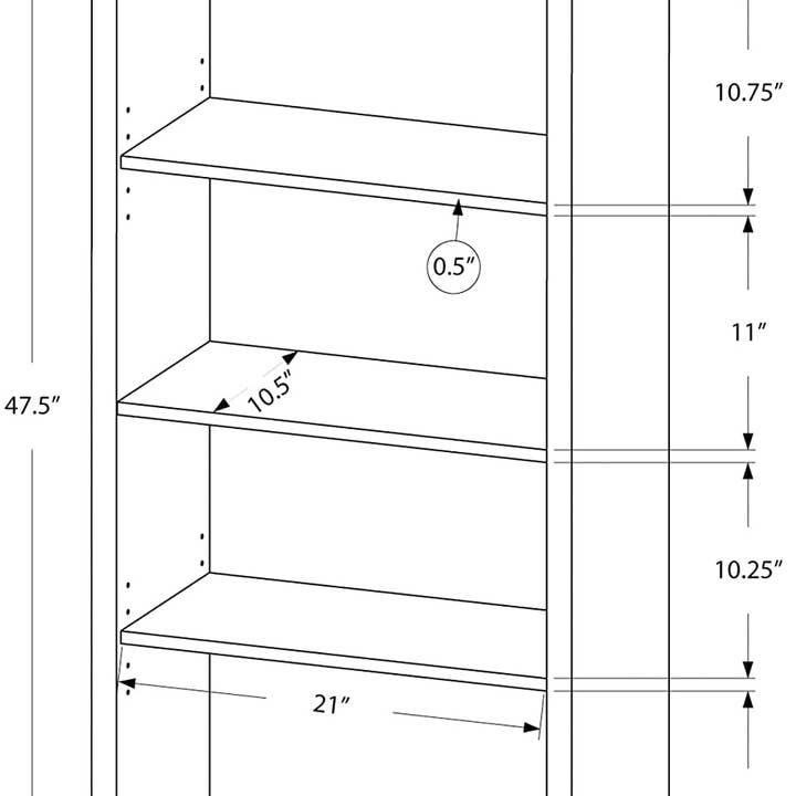 Brown Adjustable 3-Shelf Bookcase - 48”H (Brown) for wholesale on Faire