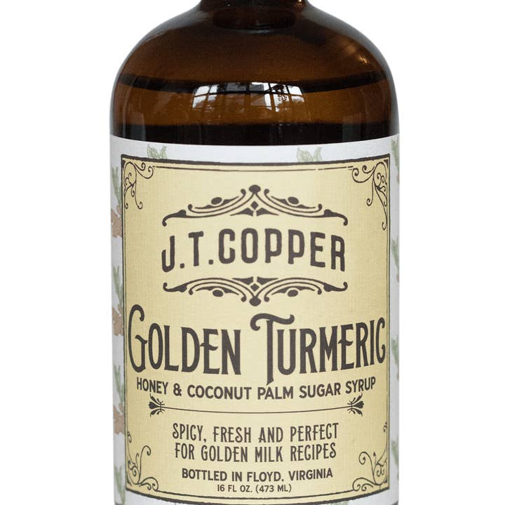 Golden Turmeric Syrup – Organic Honey & Ginger (8 or 16 oz) for wholesale by Red Rooster Coffee Roaster