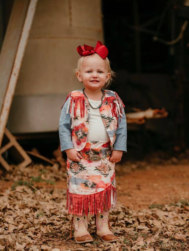 Aztec Denim & Fringe Set, 0-5T  for wholesale by Shea Baby