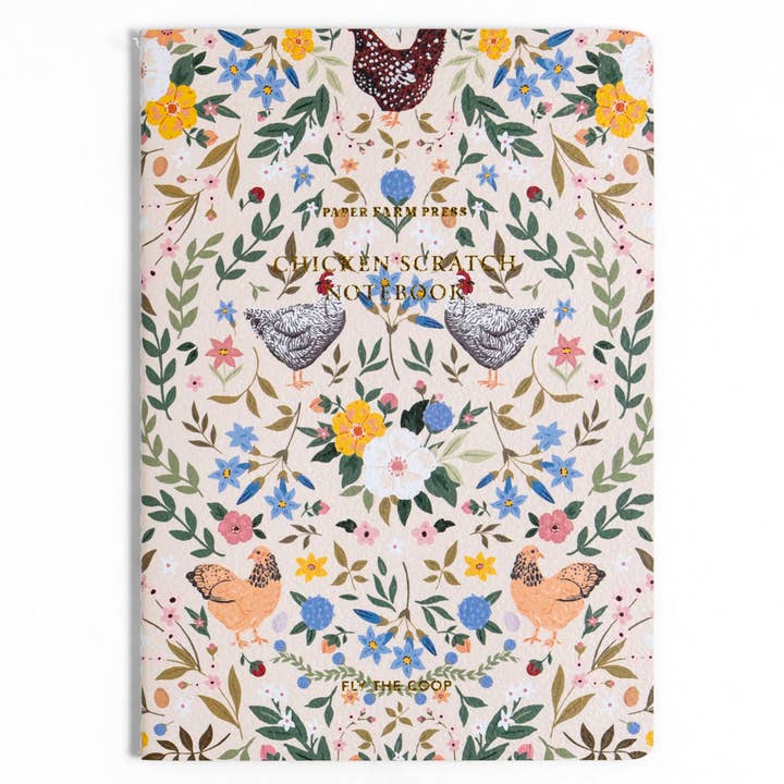 Paper Farm Press - Wholesale Notebook - Chickens & Flowers Stitched Notebook