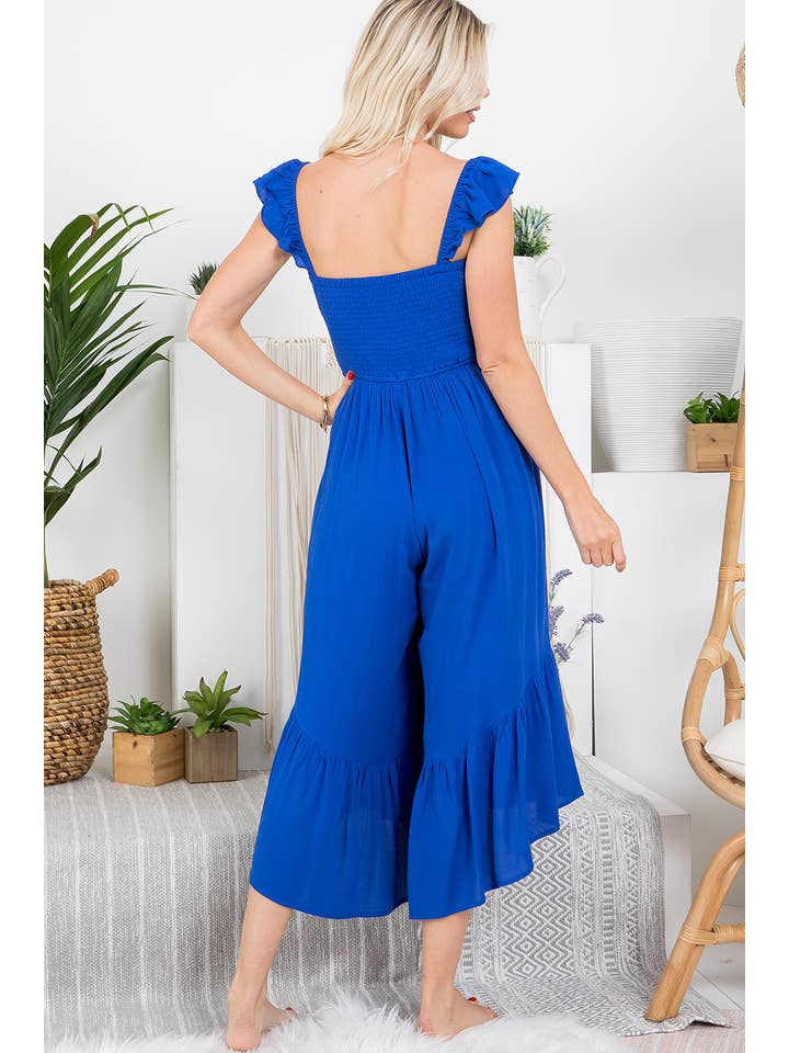 Sweet Lovely by Jen - Wholesale Jumpsuit - Women's - SW401 SOLID SMOCKED JUMPSUIT21