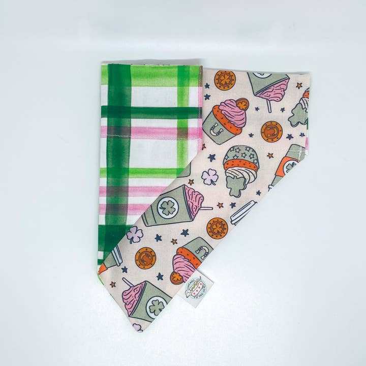 Chicago Dog Co. - Wholesale Hondenbandana - Hond - St. Patrick's Day Ierse koffie omkeerbare bandana voor huisdieren