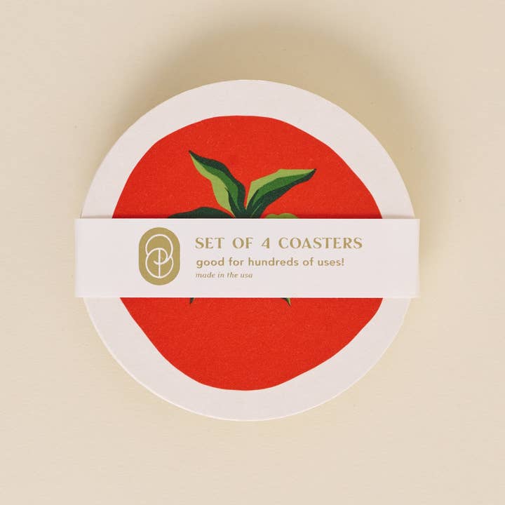 One & Only Paper - Wholesale Coasters - Tomato Coasters | Set of Four