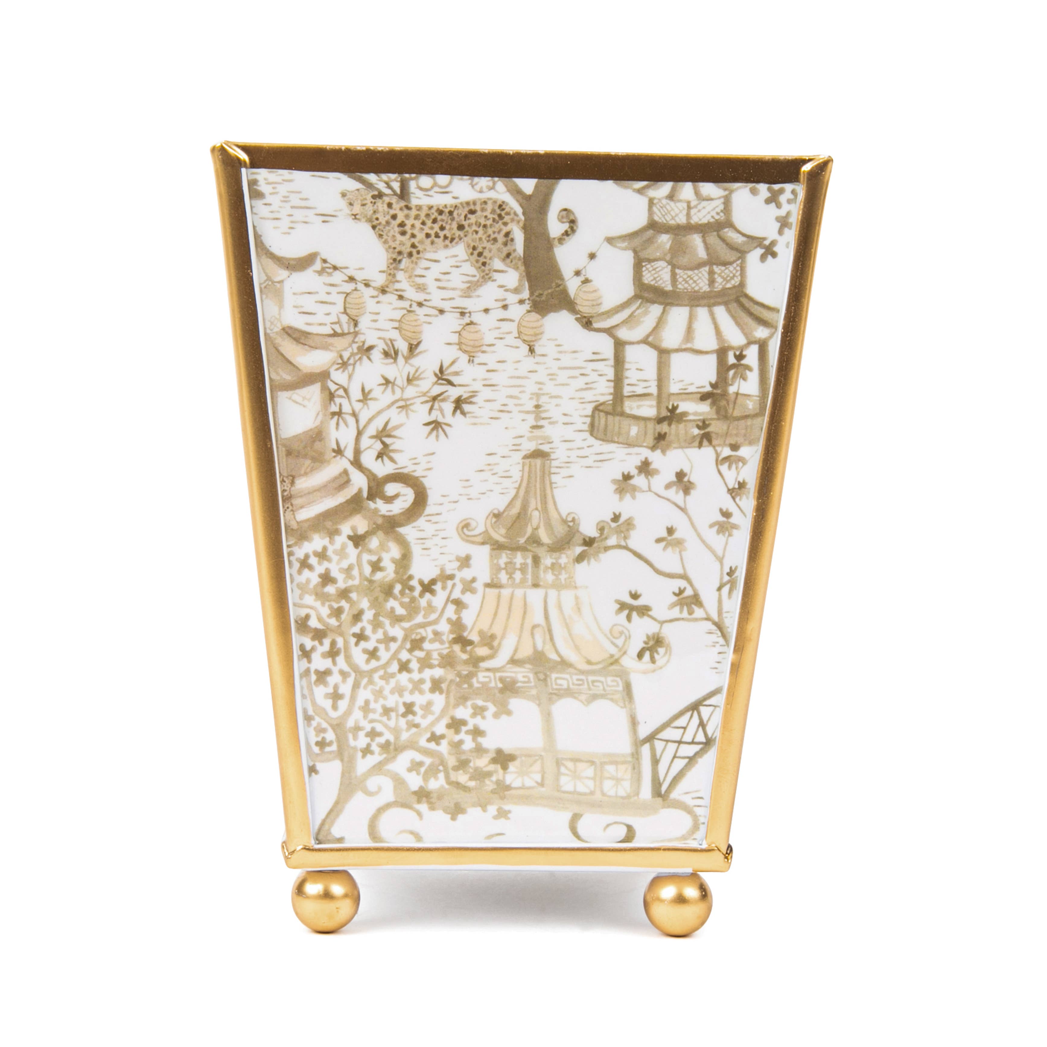 Jaye's Studio - Wholesale Plant Pot - Garden Party Enameled Square Cachepot Planter15