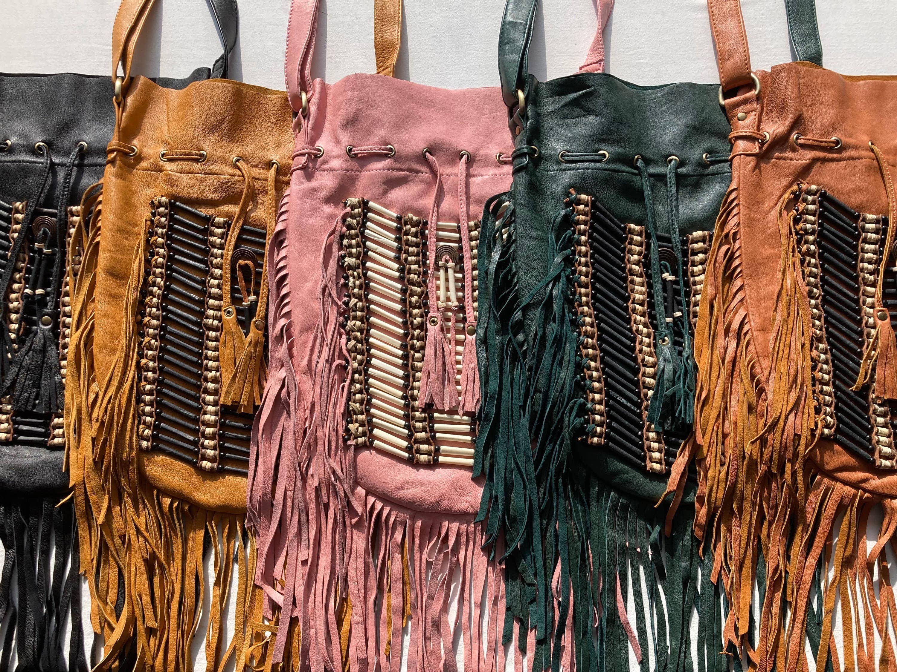 FiveNine Leather - Vente Sac à bandoulière – femme - Sac à bandoulière surdimensionné en cuir Boho Gypsy Western4