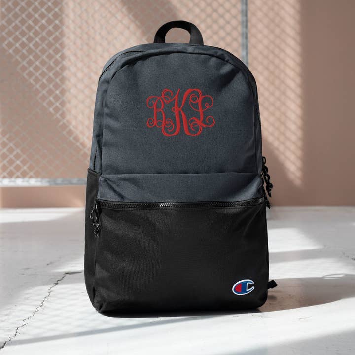 Embroidered Monogram Champion Backpack for wholesale by BreakOut Outfitters
