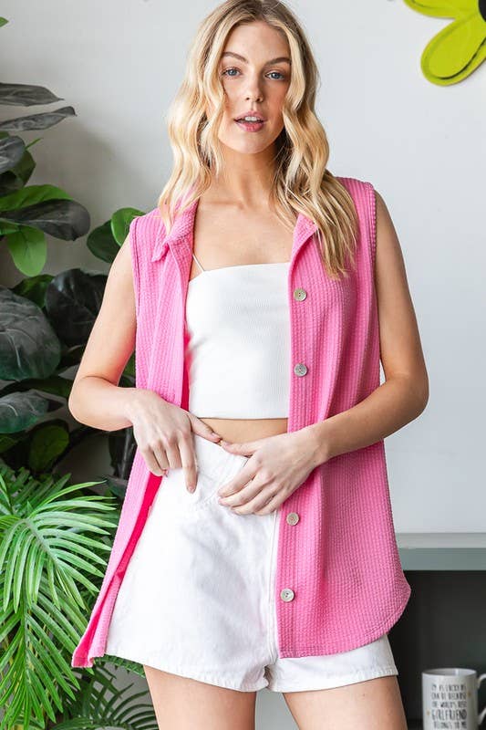 HEIMISH - Wholesale Button Down Shirt - Women's - ET7576-10 SOLID BUTTON DOWN TOP6